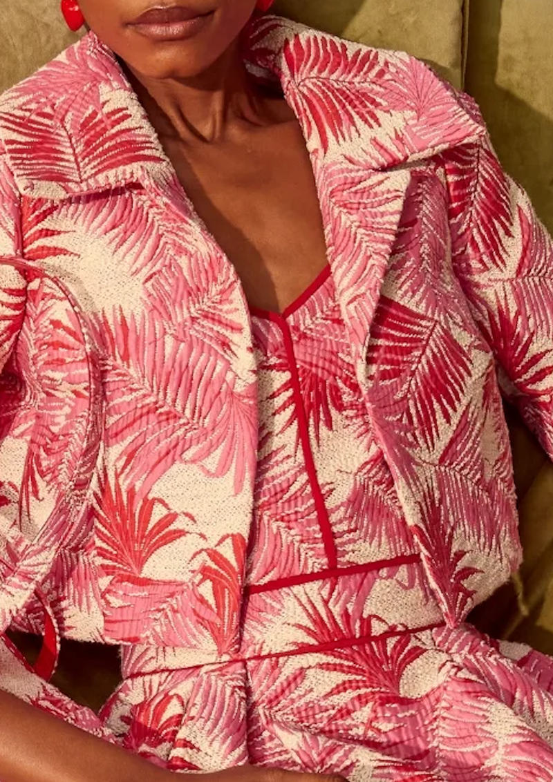 Load image into Gallery viewer, Remy Cropped Jacket Palm Jacquard - ARCHIVE SALE