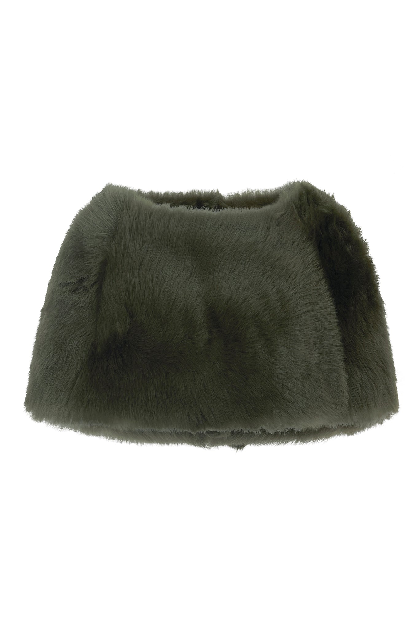 Suzannah London Nebraska Luxury Sheepskin Capelet in Olive