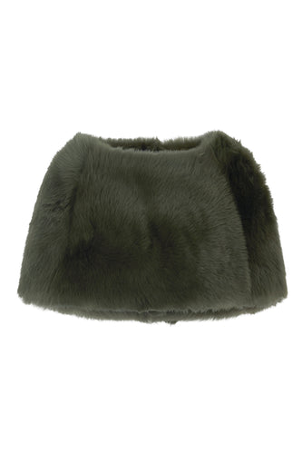 Nebraska Sheepskin Cape Olive
