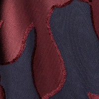 Shenyue Dress Silk Devoré Navy and Merlot
