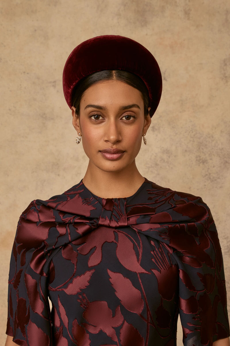 Load image into Gallery viewer, Jumelle Headband Claret Velvet x Ruth Ravenscroft