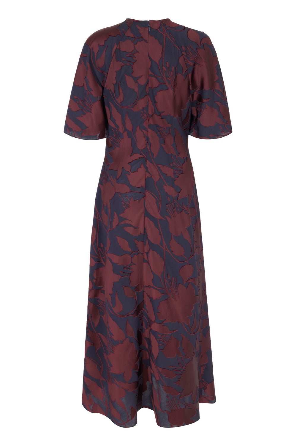 Load image into Gallery viewer, Shenyue Dress Silk Devoré Navy and Merlot
