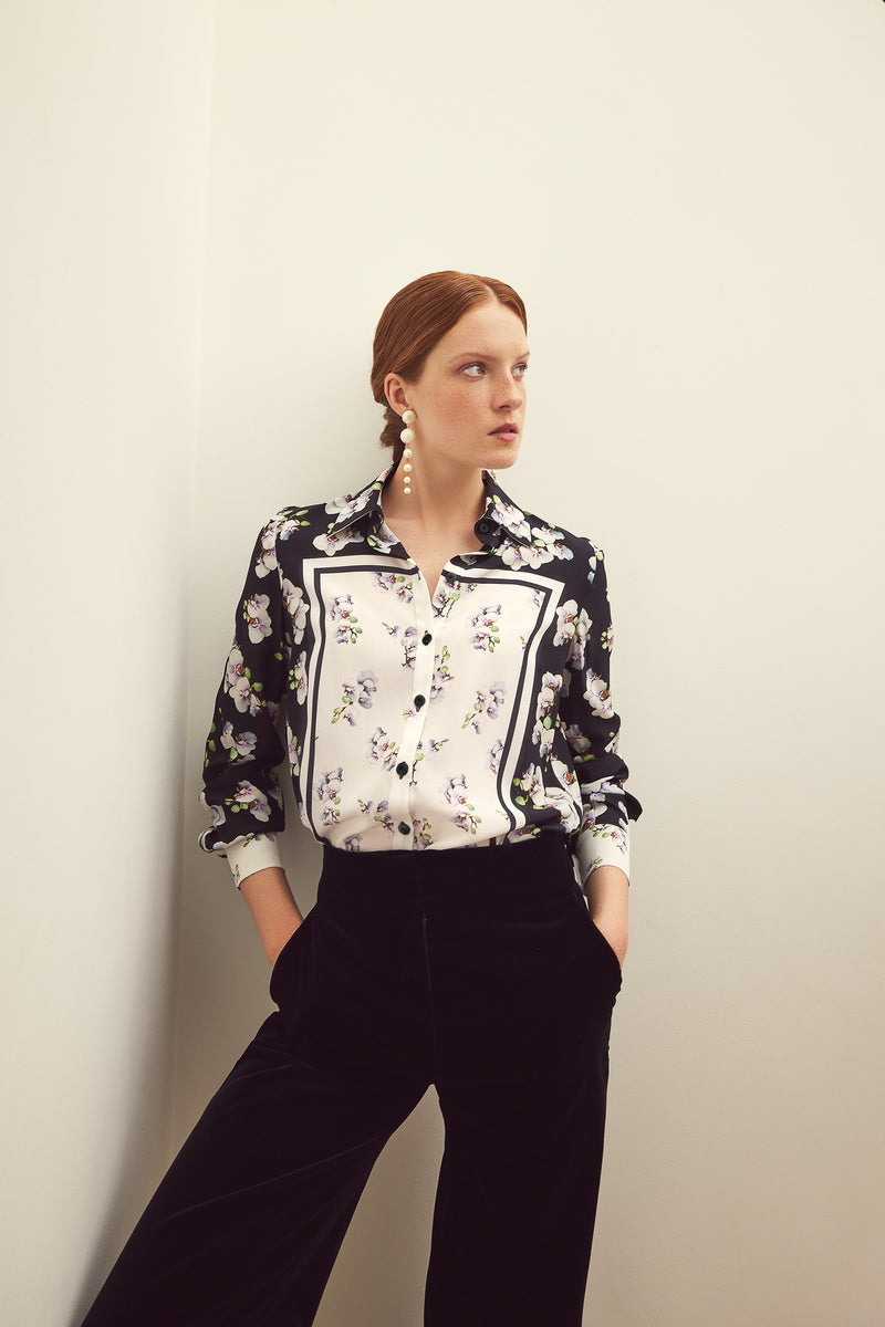 Load image into Gallery viewer, Shutters Classic Silk Orchid Shirt - ARCHIVE SALE
