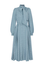 Load image into Gallery viewer, Sidney Jacquard Blouse Dress Heritage Blue