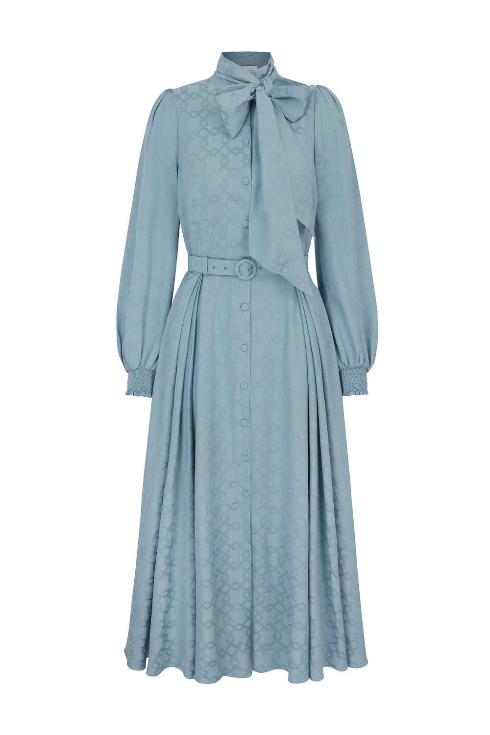 Load image into Gallery viewer, Sidney Jacquard Blouse Dress Heritage Blue
