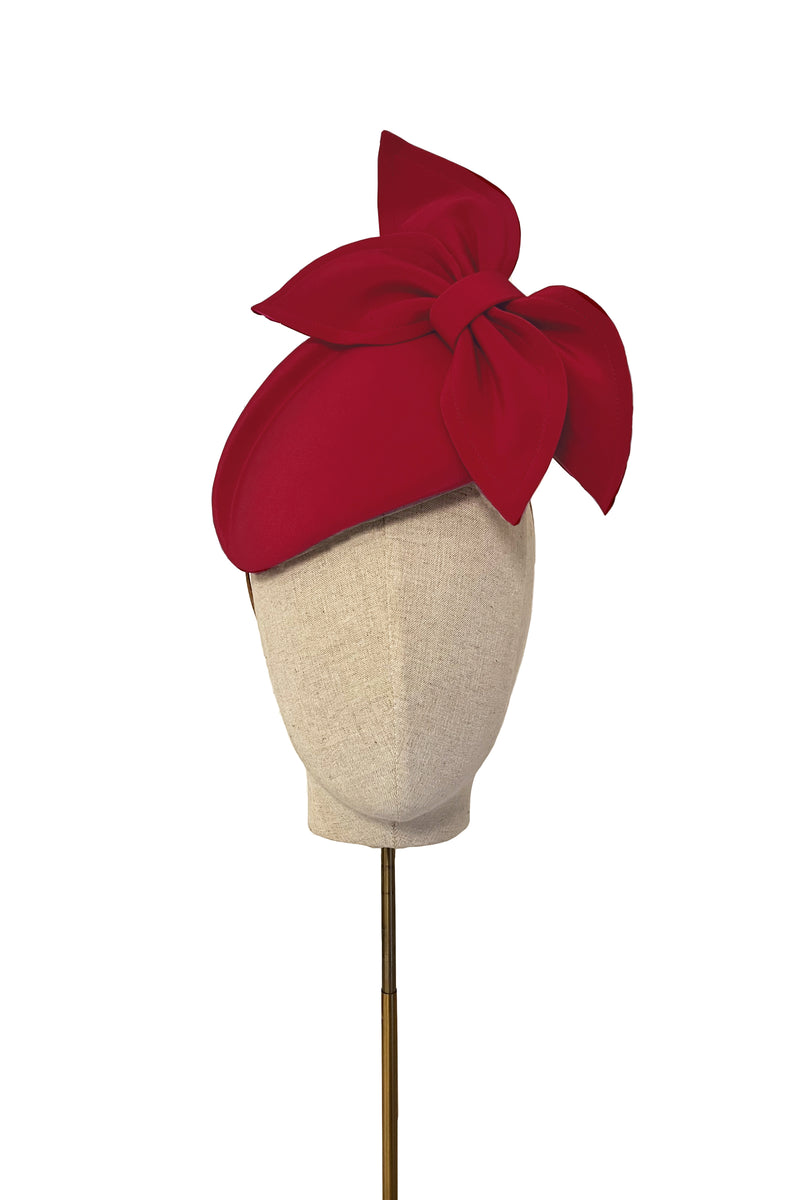 Silk Bow Percher Hat Claret
