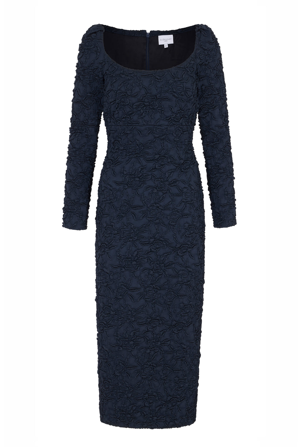 Load image into Gallery viewer, Sloane Dress Stretch Cloqué Navy