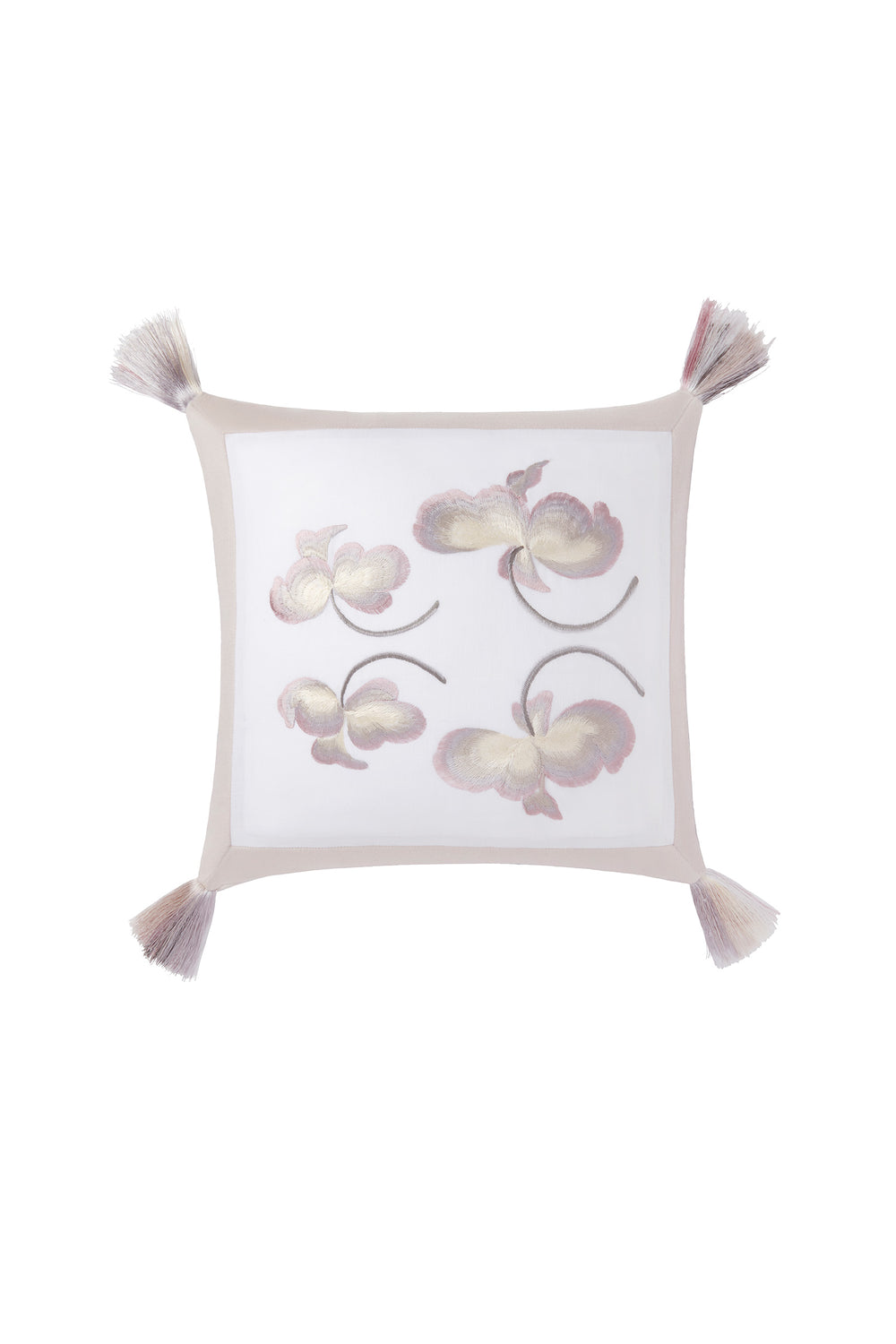 Load image into Gallery viewer, Embroidered Cashmere and Cotton  Hydrangea Leaf Cushion x Marieluise Bantel