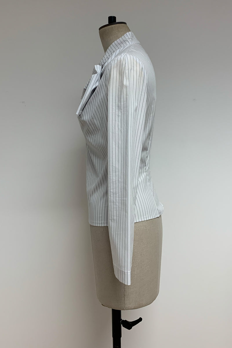 Load image into Gallery viewer, Stripe White and Blue Top/Blouse - ARCHIVE SALE