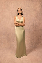 Load image into Gallery viewer, Swing Gown and Cape Pistachio Silk