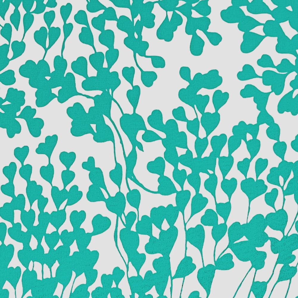 Load image into Gallery viewer, Teal Mini Heart Leaves Crepe De Chine