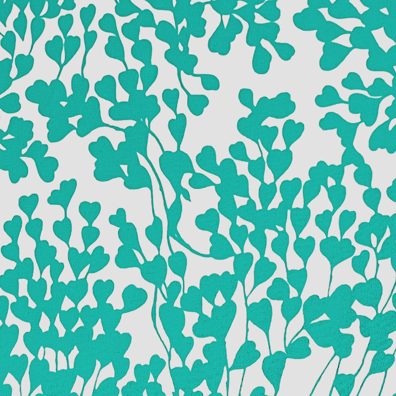 Load image into Gallery viewer, Teal Mini Heart Leaves Crepe De Chine