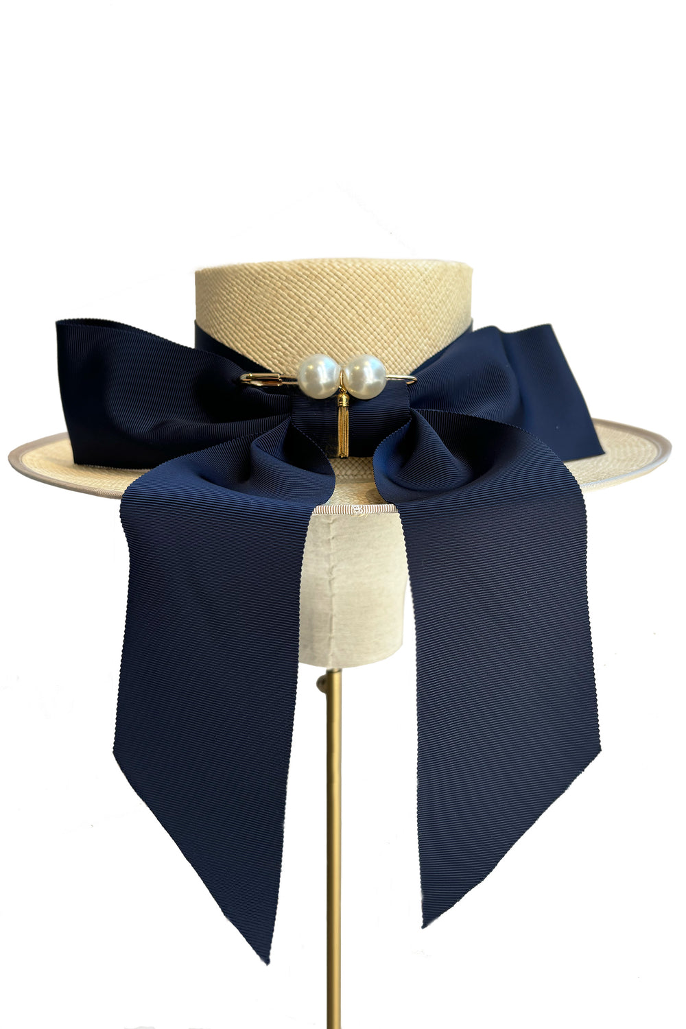 Load image into Gallery viewer, Toulouse Boater Navy x Ruth Ravenscroft