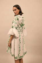 Load image into Gallery viewer, Trailing Leaves Cotton Kaftan Dress and Pochette Set
