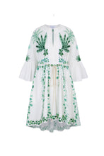 Load image into Gallery viewer, Trailing Leaves Cotton Kaftan Dress and Pochette Set