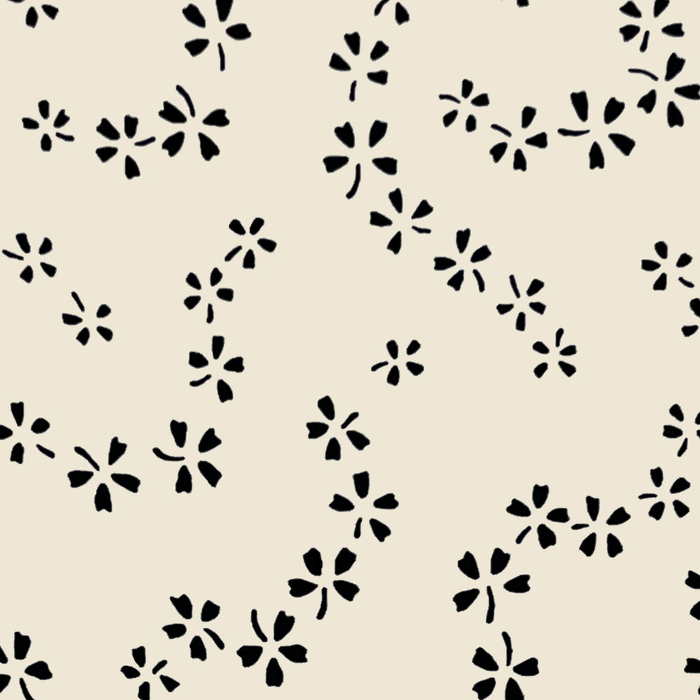 Load image into Gallery viewer, Trailing Stars Black and Cream Crepe De Chine