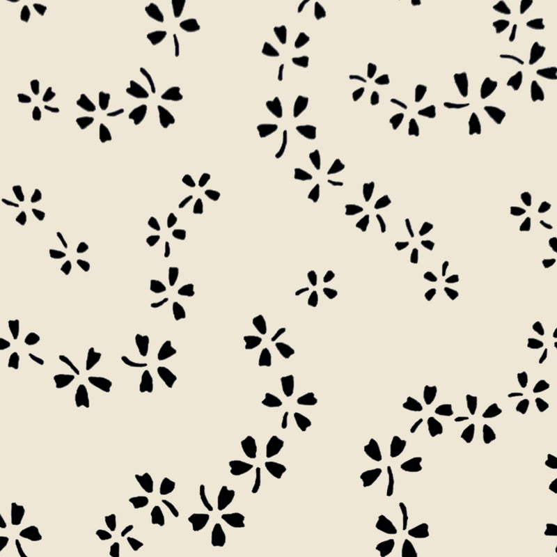 Load image into Gallery viewer, Trailing Stars Black and Cream Crepe De Chine