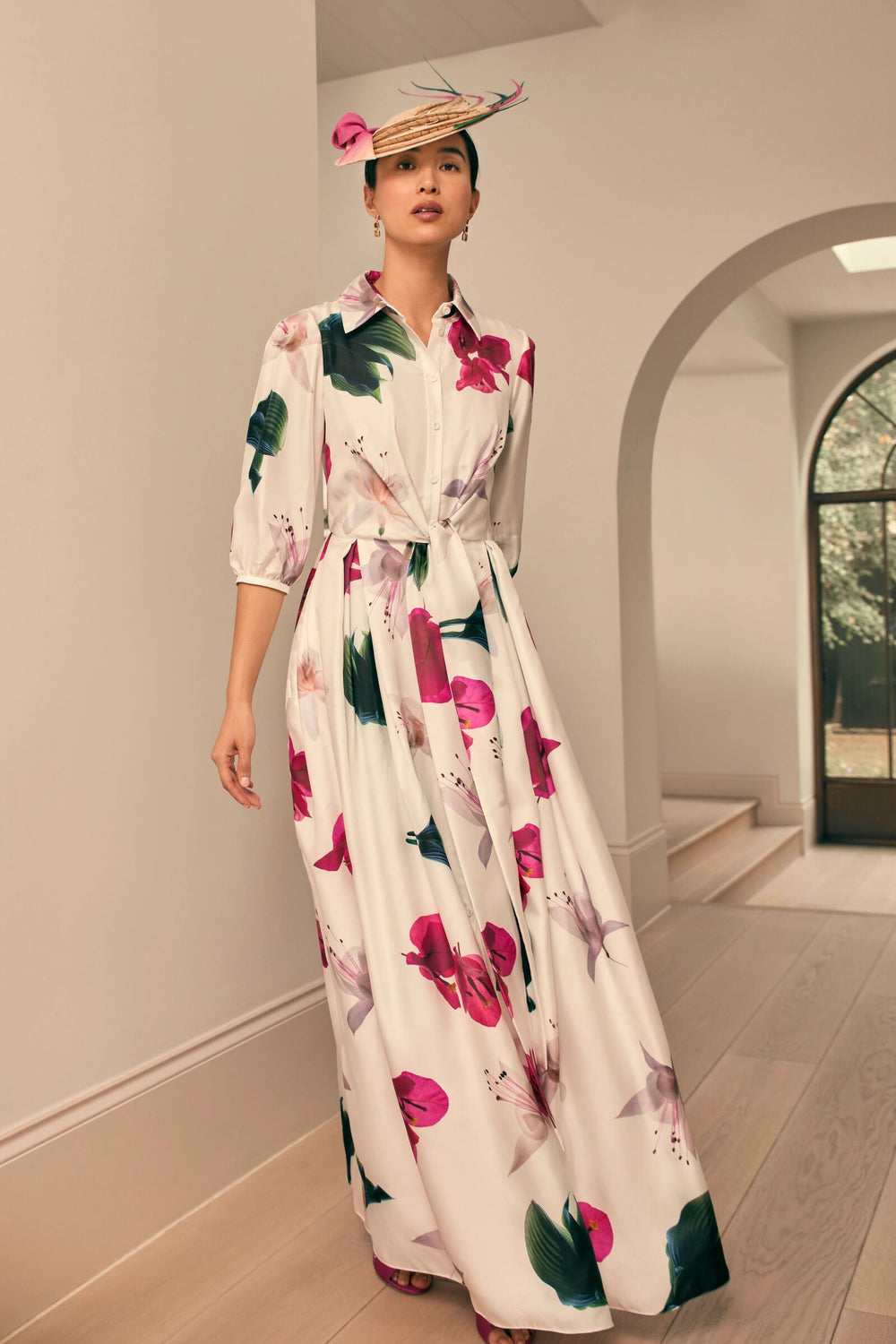 Load image into Gallery viewer, Trixie Floor Length Silk Shirt Dress x Rachel Levy