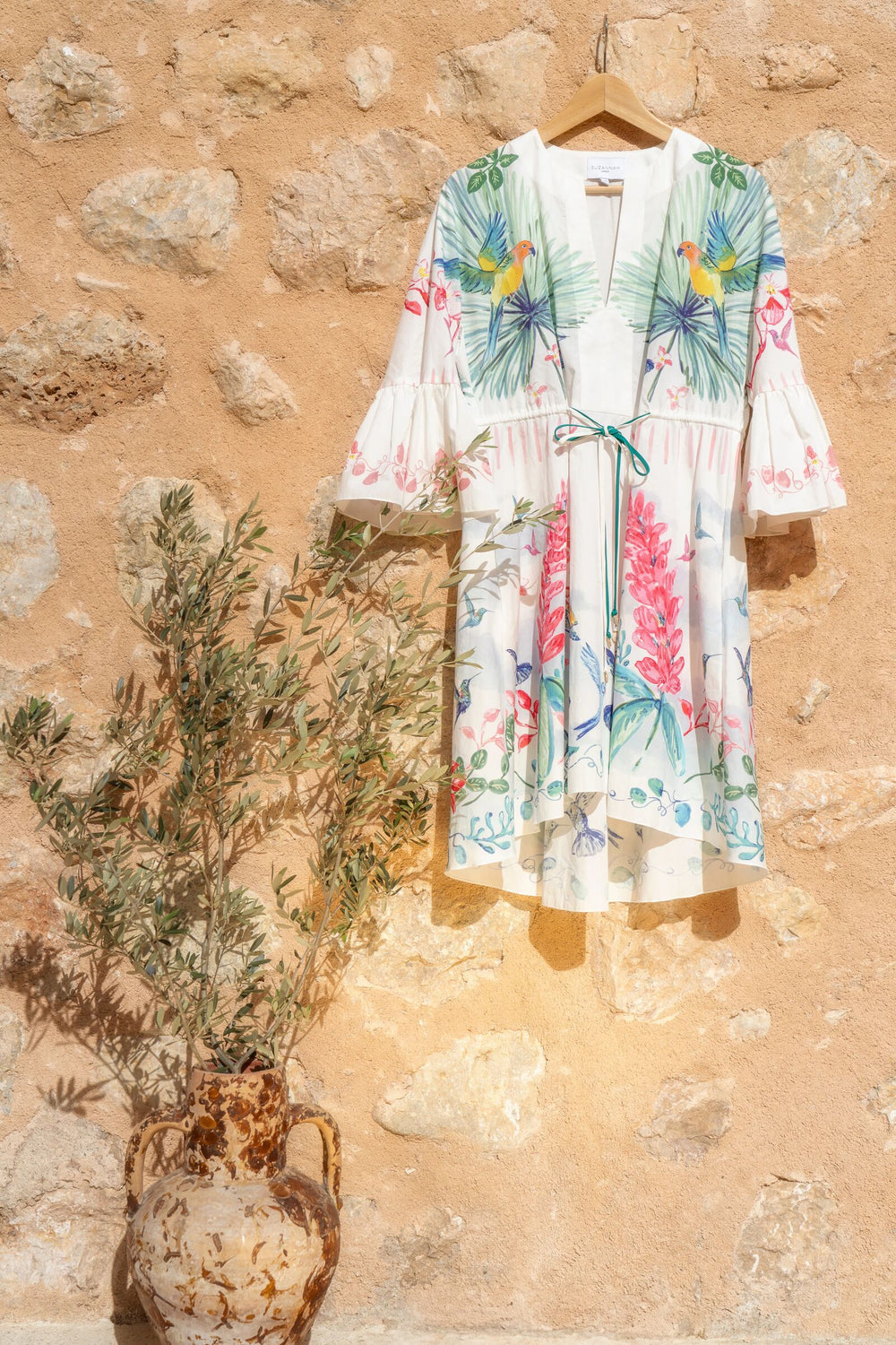 Load image into Gallery viewer, Tropical Caribbean Cotton Kaftan Dress x Susannah Garrod