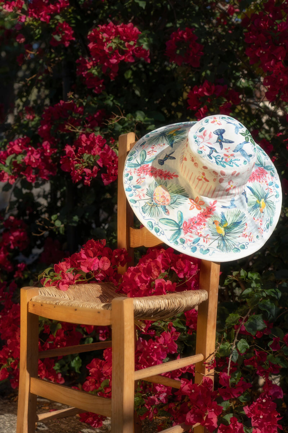 Load image into Gallery viewer, Tropical Caribbean Cotton Sun Hat x Susannah Garrod x Ruth Ravenscroft