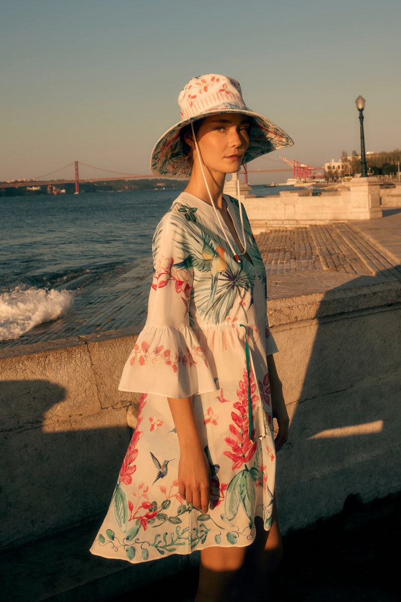 Load image into Gallery viewer, Tropical Caribbean Cotton Kaftan Dress x Susannah Garrod