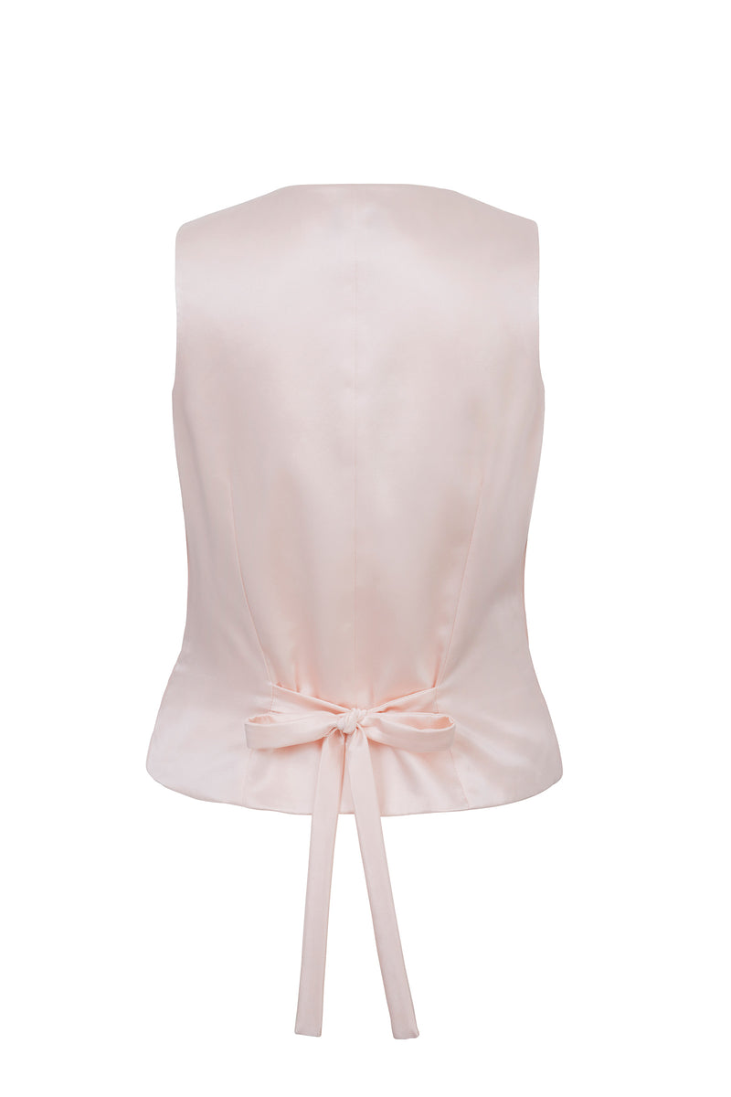 Load image into Gallery viewer, Tuxedo Waistcoat Blush Pink Velvet ARCHIVE SALE