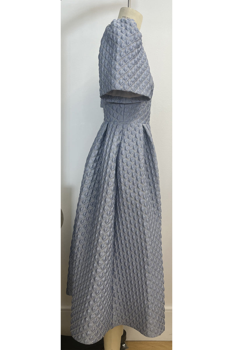 Load image into Gallery viewer, Dorothea Dress Light Blue Diamond Cloqué ARCHIVE SALE