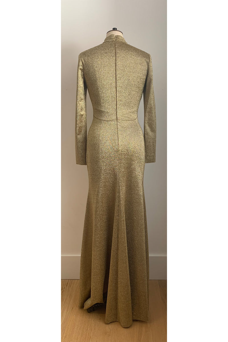 Load image into Gallery viewer, Evangeline Dark Gold Jersey Gown ARCHIVE SALE