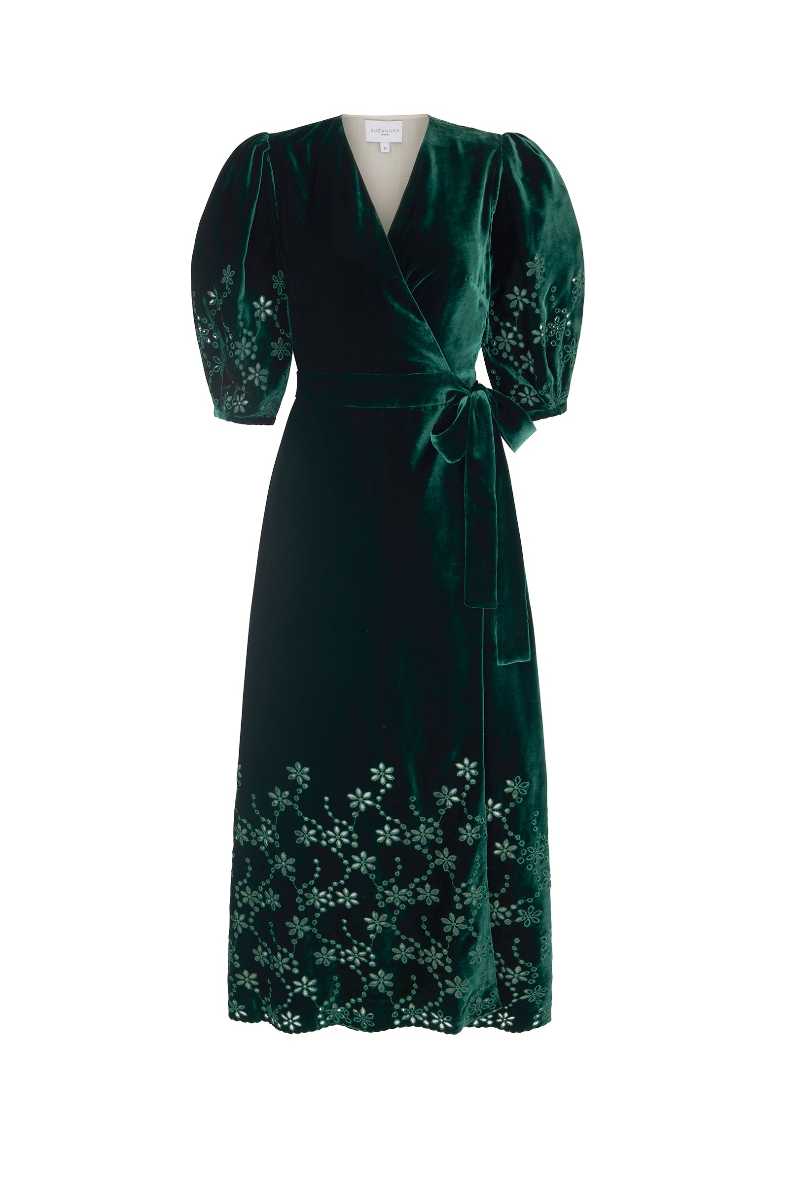 Vermont Wrap Dress Emerald Cut Work Velvet Vermont Wrap Dress Emerald Cut Work Velvet