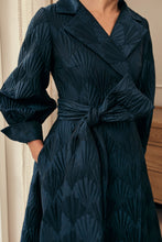 Load image into Gallery viewer, Versailles Art Deco Coat Dress Midnight