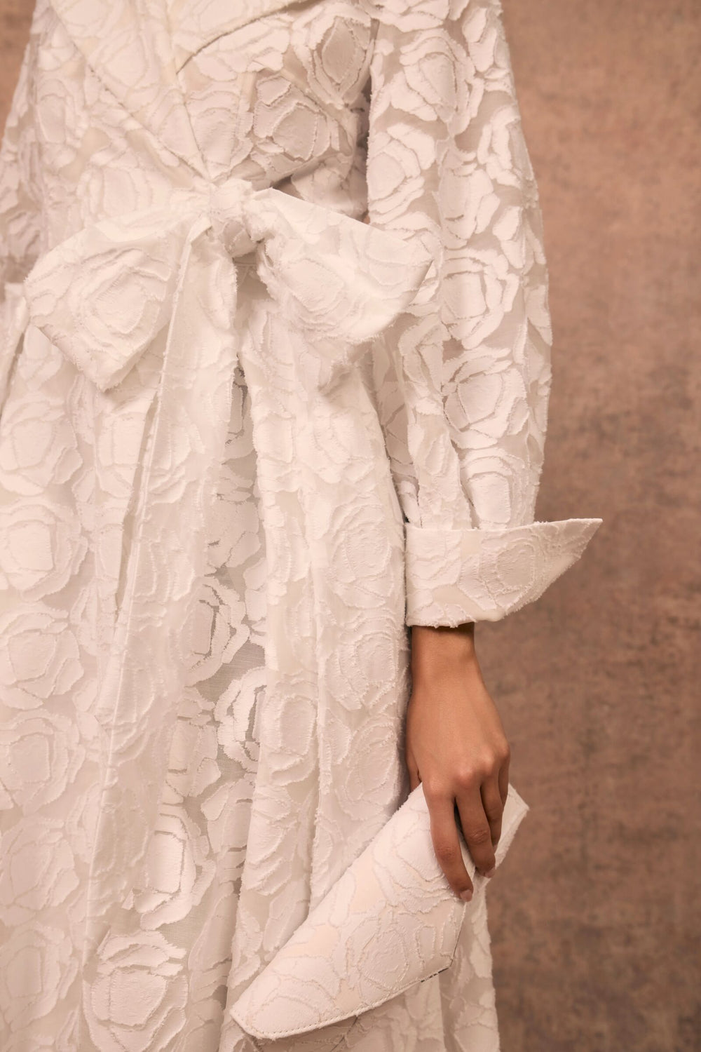 Load image into Gallery viewer, Lee Lineage Clutch Ivory Rose Organza x Tyler Ellis