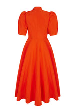 Load image into Gallery viewer, Victoria Shirt Dress Silk Faille Orange