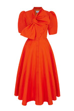 Load image into Gallery viewer, Victoria Shirt Dress Silk Faille Orange