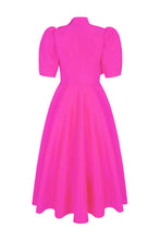 Load image into Gallery viewer, Victoria Shirt Dress Silk Faille Hot Pink