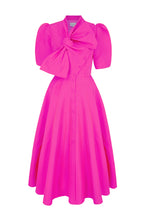 Load image into Gallery viewer, Victoria Shirt Dress Silk Faille Hot Pink