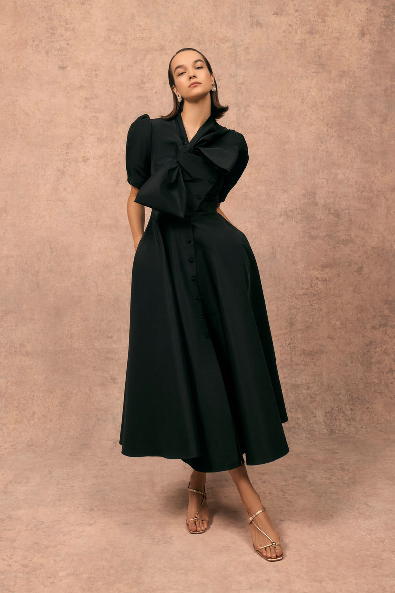 Load image into Gallery viewer, Victoria Shirt Dress Silk Faille