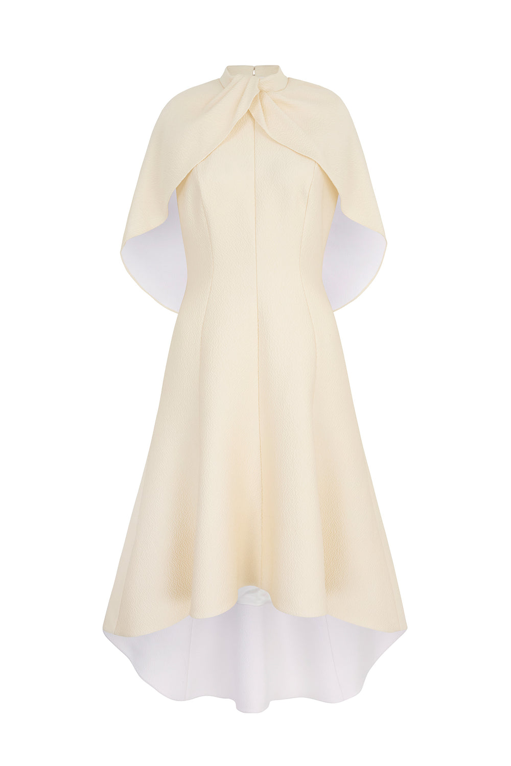 Load image into Gallery viewer, Viola Cape Dress Lemon and White