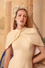 Load image into Gallery viewer, Viola Cape Dress Lemon and White