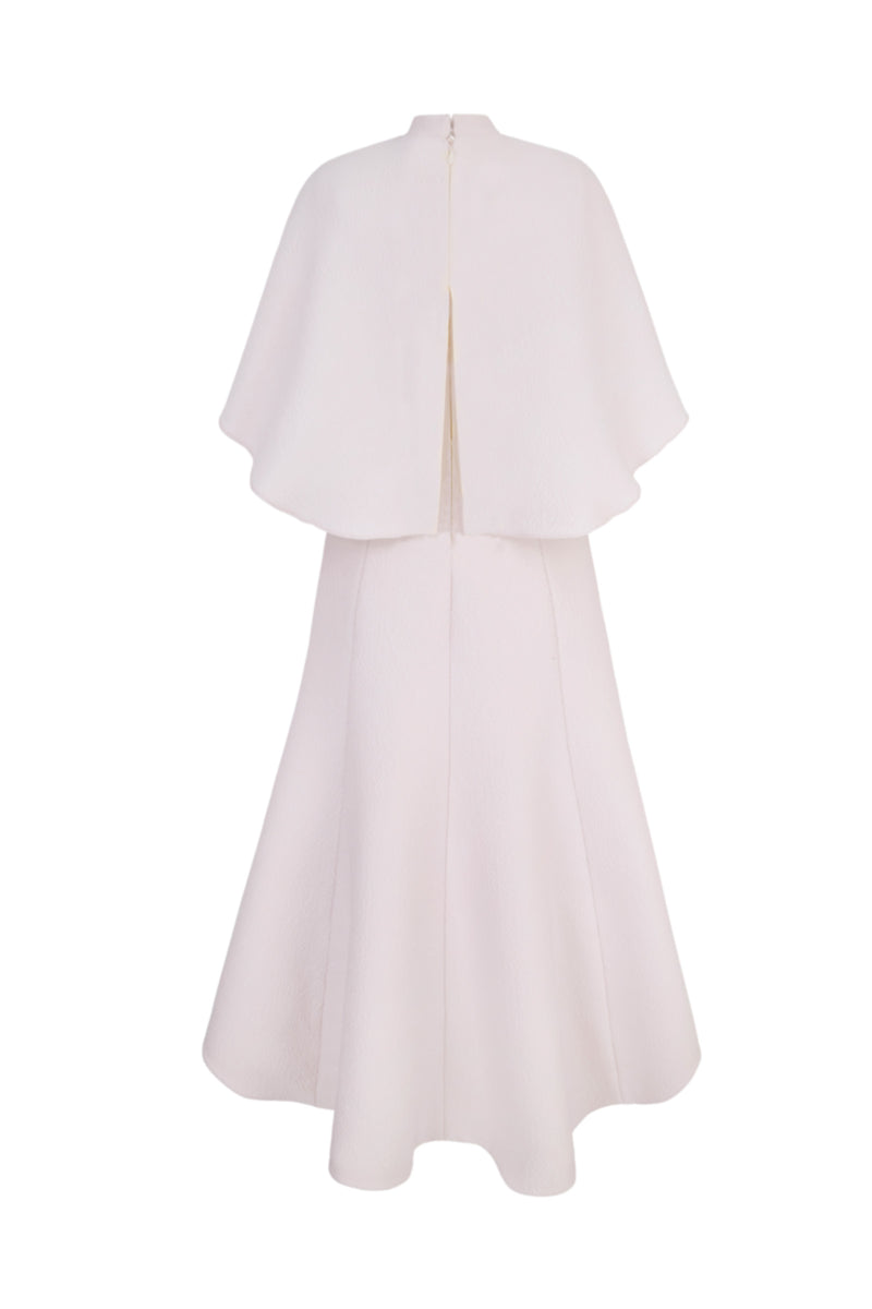 Load image into Gallery viewer, Viola Cape Dress Soft Pink and Lemon - ARCHIVE SALE