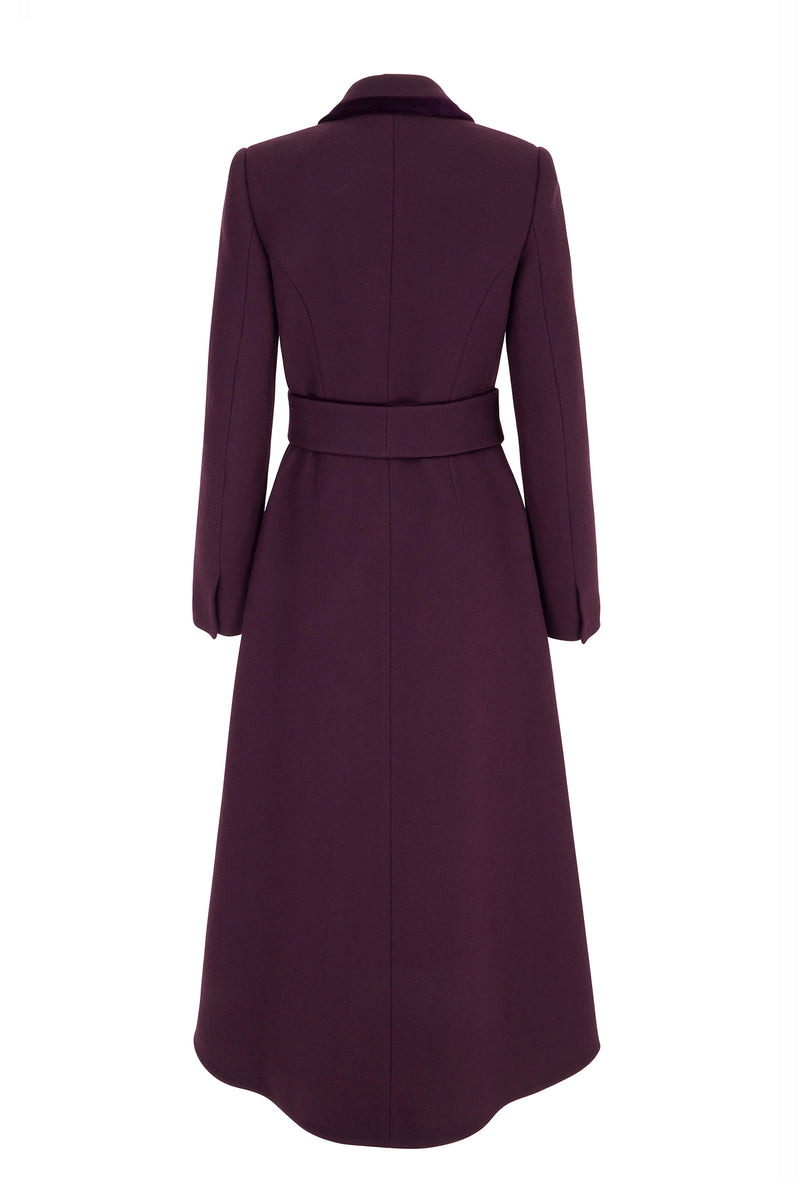 Load image into Gallery viewer, Washington Wool and Cashmere Coat Aubergine