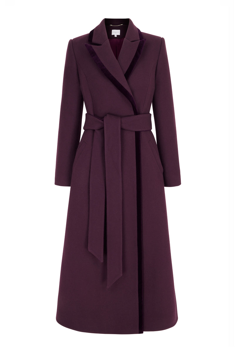 Load image into Gallery viewer, Washington Wool and Cashmere Coat Aubergine