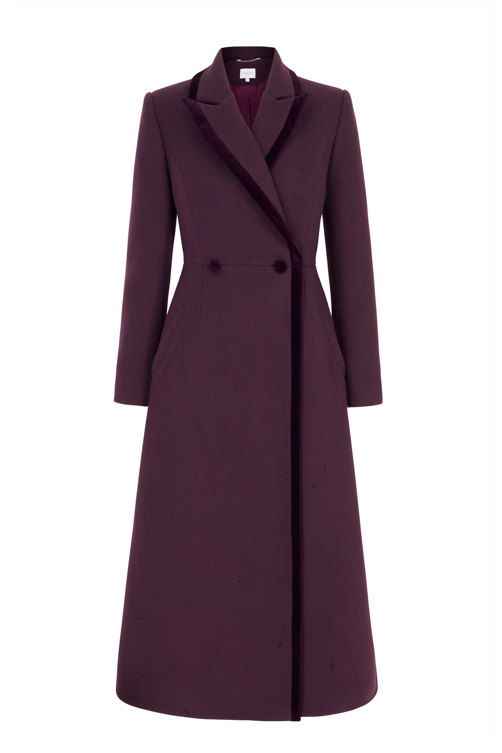 Load image into Gallery viewer, Washington Wool and Cashmere Coat Aubergine