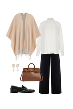 Load image into Gallery viewer, Cashmere and Virgin Wool Fringed Poncho