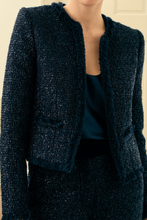 Load image into Gallery viewer, Edie Jacket Navy Metallic Tweed
