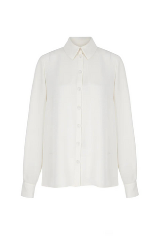 Mayfair Silk Crepe Shirt Ivory