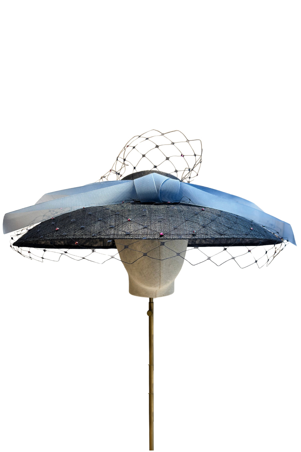 Load image into Gallery viewer, Heat Wave Navy Wide Brim Picture Hat  x Awon Golding