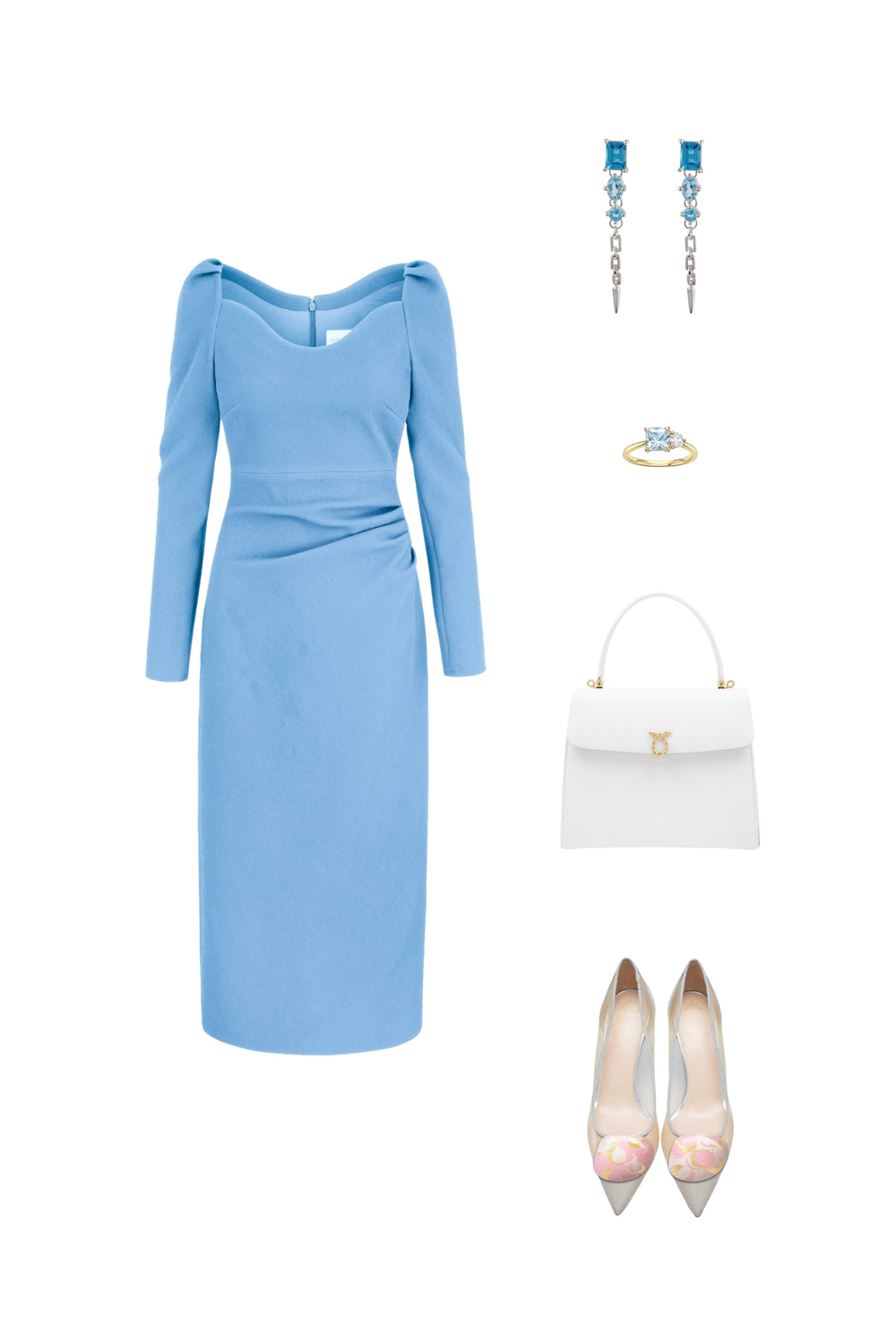 Load image into Gallery viewer, Piper Dress Breeze Blue Cloqué