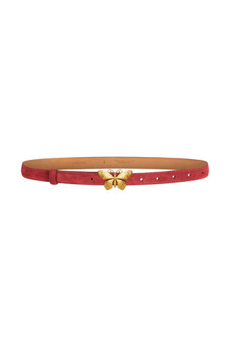Butterfly Red Suede Belt x Sonia Petroff