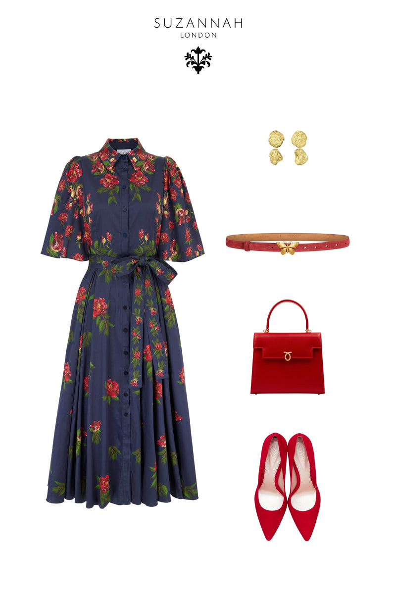 Load image into Gallery viewer, Harper Shirt Dress Red Peony x Nay Bellamy