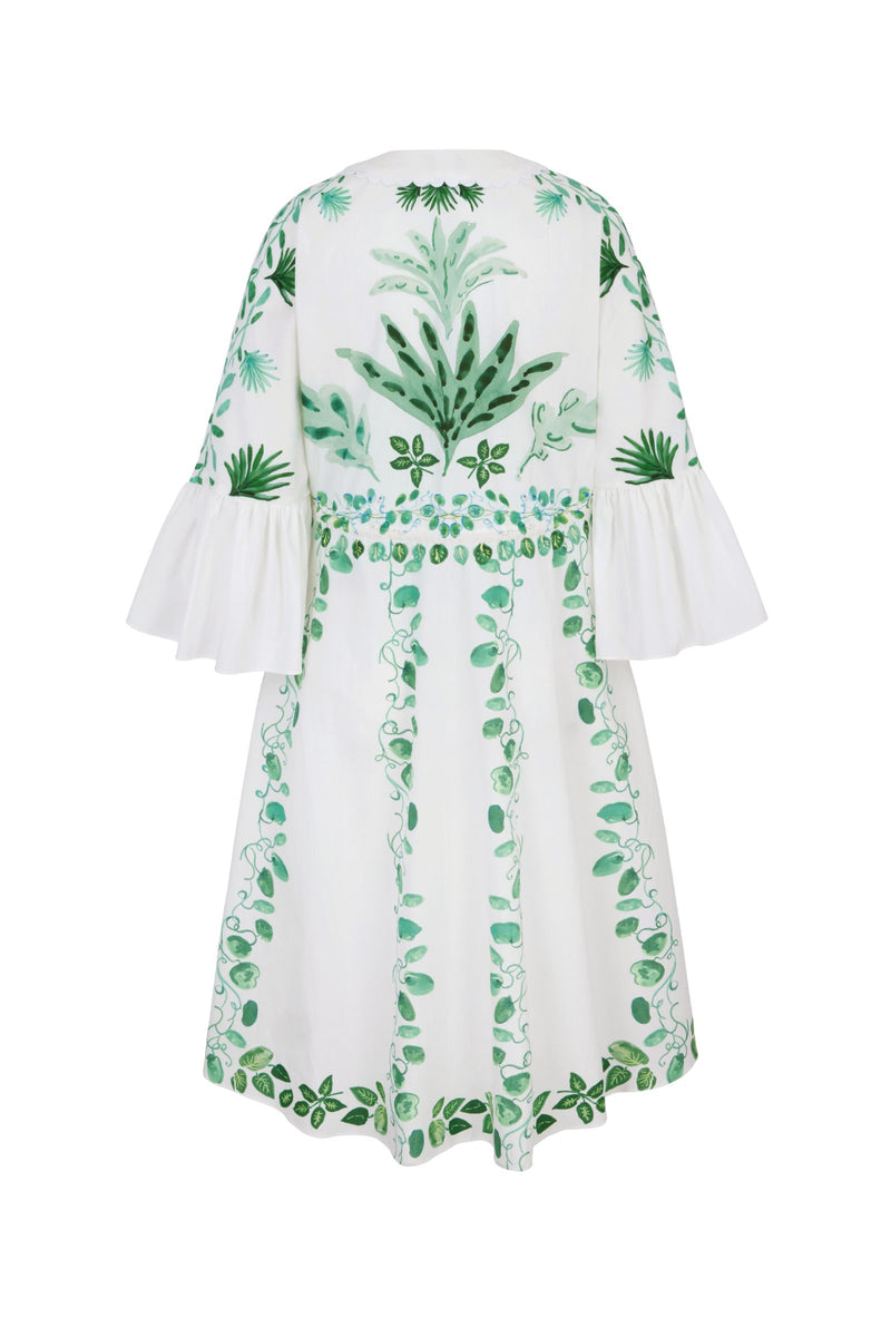 Load image into Gallery viewer, Trailing leaves Cotton Kaftan Dress x Susannah Garrod